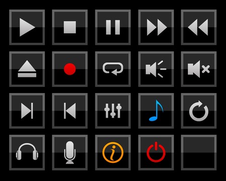 Set of player buttons. Vector.のイラスト素材