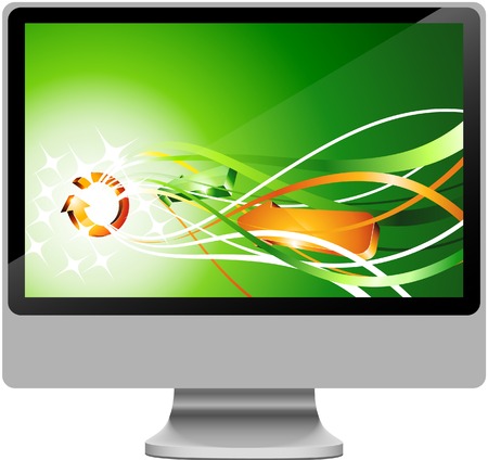 Realistic widescreen lcd. Vector illustration. のイラスト素材