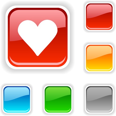 Love square button. Used blends. のイラスト素材