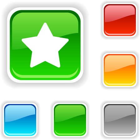 Star square button. Used blends. のイラスト素材