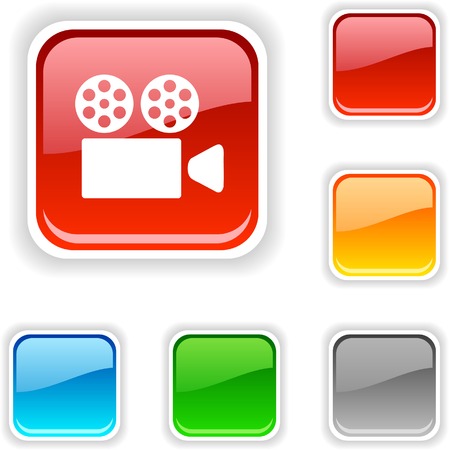 Cinema square button. Used blends. のイラスト素材