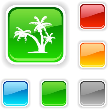 tropical  square button. Used blends. のイラスト素材