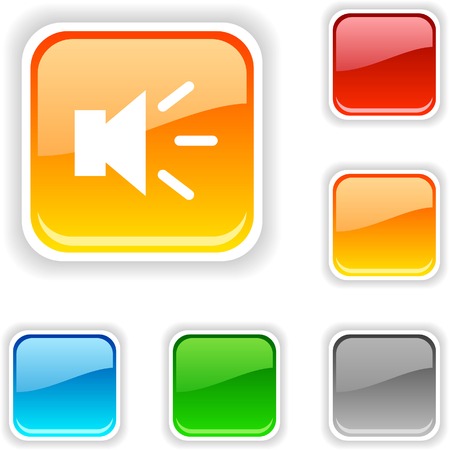 Sound  square button. Used blends. のイラスト素材