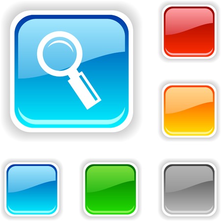 Searching  square button. Used blends. のイラスト素材