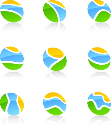 Abstract nature symbols. Vector illustration.のイラスト素材