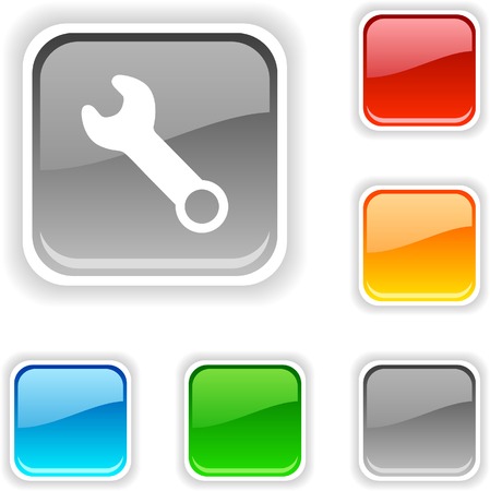 Tools  square button. Used blends. のイラスト素材