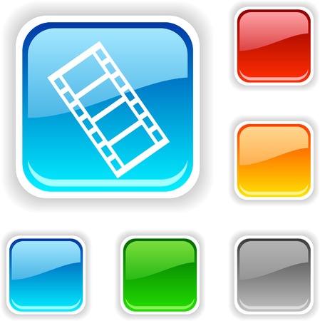 Cinema  square button. Used blends.のイラスト素材