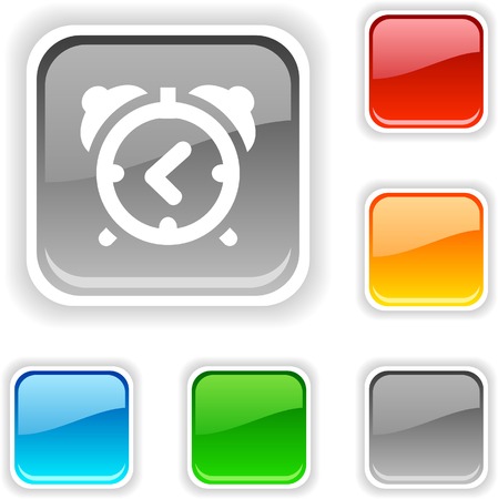 alarm-clock  square button. Used blends. のイラスト素材