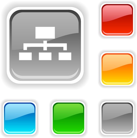 Network  square button. Used blends.のイラスト素材