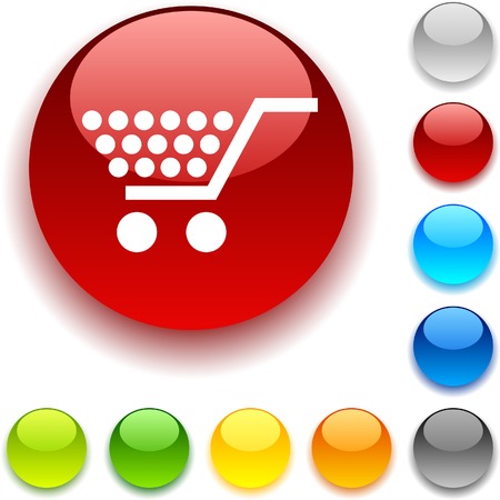  Shopping shiny button. Vector illustration. のイラスト素材