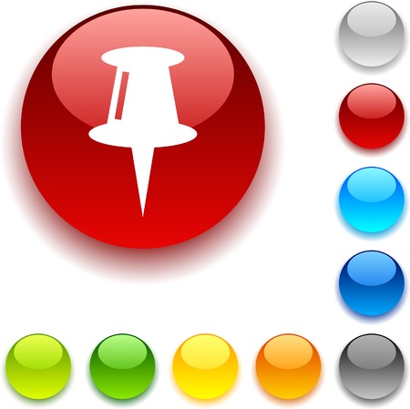  Drawing-pin shiny button. Vector illustration. のイラスト素材