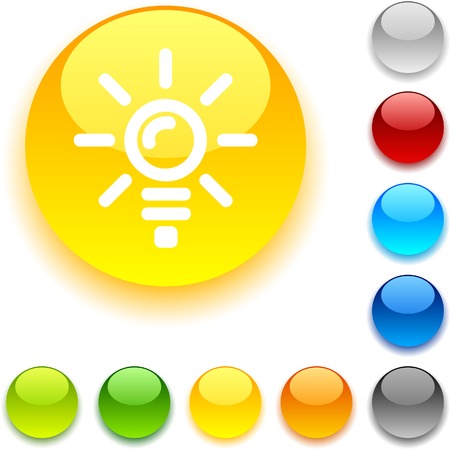 Bulb  shiny button. Vector illustration. のイラスト素材