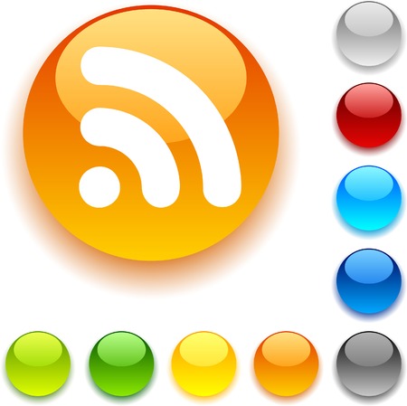 Rss  shiny button. Vector illustration. のイラスト素材