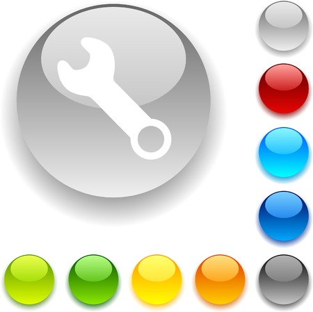 Tools shiny button. Vector illustration. のイラスト素材