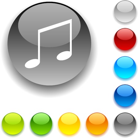 Music shiny button. Vector illustration. のイラスト素材