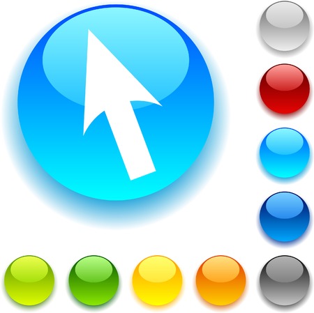 Cursor  shiny button. Vector illustration. のイラスト素材