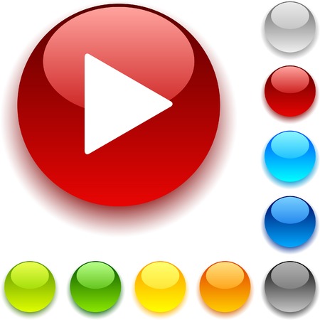  Play shiny button. Vector illustration. のイラスト素材