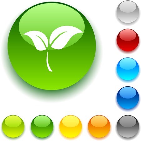  Ecology shiny button. Vector illustration. のイラスト素材
