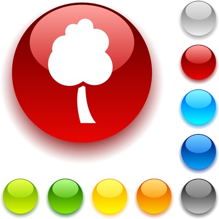  tree shiny button. Vector illustration. のイラスト素材