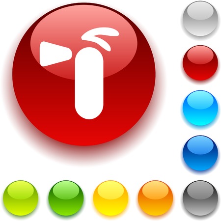  Extinguisher shiny button. Vector illustration.のイラスト素材