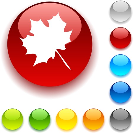  Autumn shiny button. Vector illustration. のイラスト素材