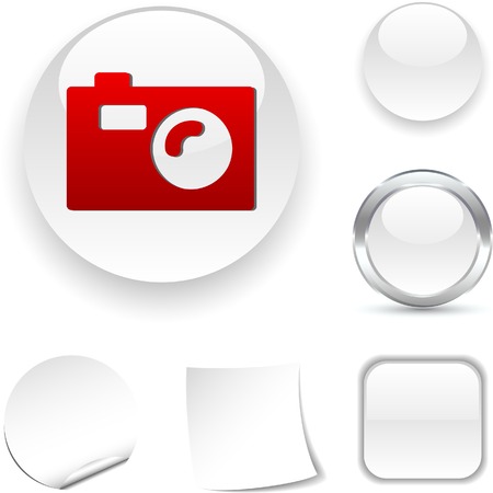 Photo white icon. Vector illustration. のイラスト素材