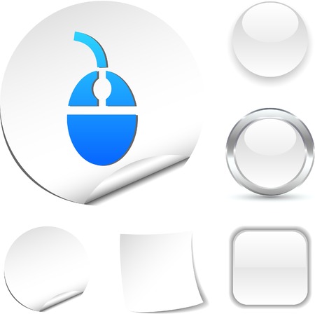 Mouse white icon. Vector illustration. のイラスト素材