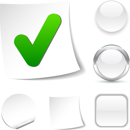 Check white icon. Vector illustration. のイラスト素材
