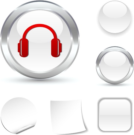 headphones white icon. Vector illustration. のイラスト素材