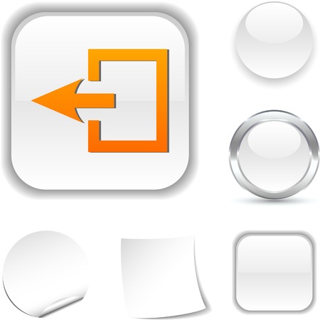 Exit white icon. Vector illustration. のイラスト素材