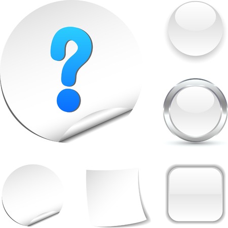 Question white icon. Vector illustration. のイラスト素材