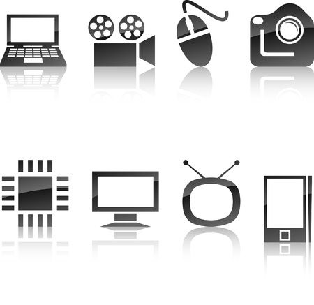  Multimedia icon collection. Vector illustration. のイラスト素材