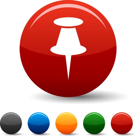 Drawing-pin icon set. Vector illustration. のイラスト素材