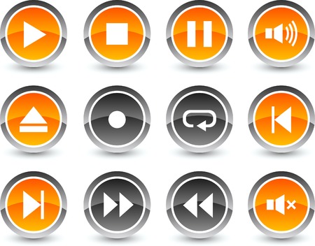 Player icon set. Vector illustration. のイラスト素材