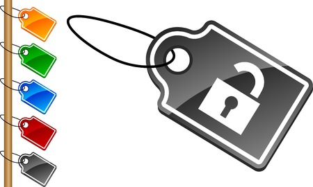  Padlock tag set. のイラスト素材