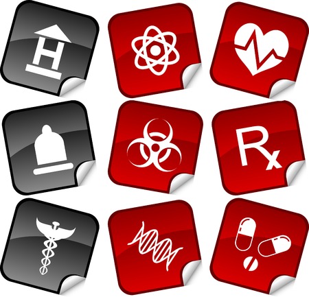 Medical  sticker set. Vector illustration.のイラスト素材