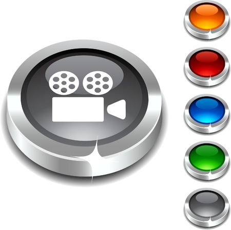 Cinema 3d button set. illustration. のイラスト素材