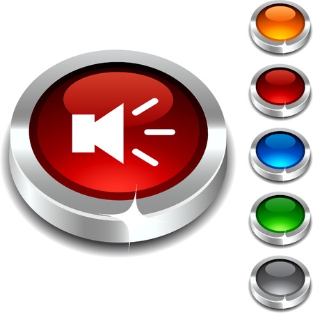  Sound 3d button set. illustration. のイラスト素材