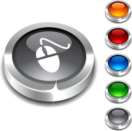  Mouse 3d button set, illustration. のイラスト素材