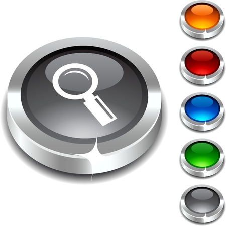 Searching 3d button set.illustration. のイラスト素材