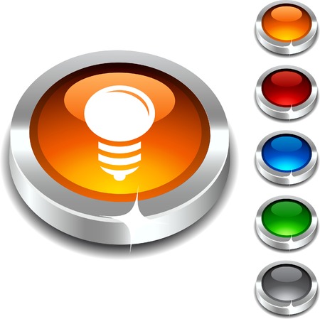   Bulb 3d button set. illustration. のイラスト素材