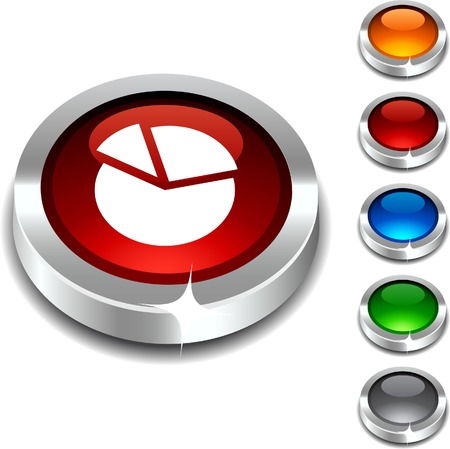 Diagram 3d button set. illustration. のイラスト素材