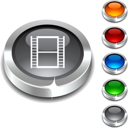 Cinema  3d button set. illustration.のイラスト素材