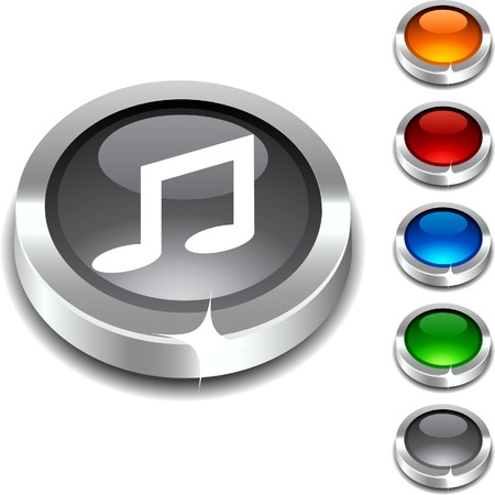 Music 3d button set.illustration. のイラスト素材