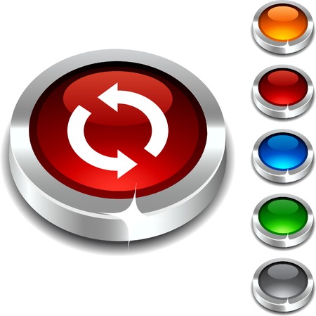 Refresh 3d button set. Vector illustration. のイラスト素材