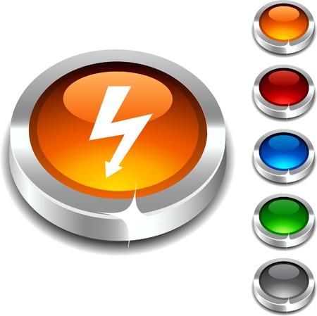  warning 3d button set. Vector illustration. のイラスト素材