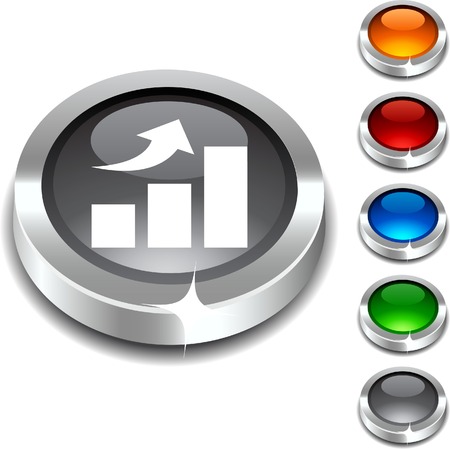 growth  3d button set. Vector illustration. のイラスト素材