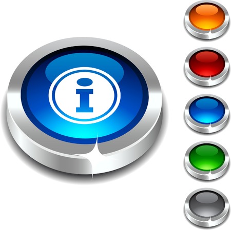 Info 3d button set. Vector illustration. のイラスト素材