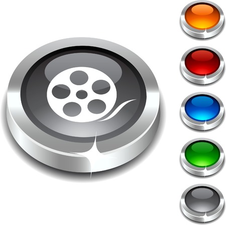  Media 3d button set. Vector illustration. のイラスト素材