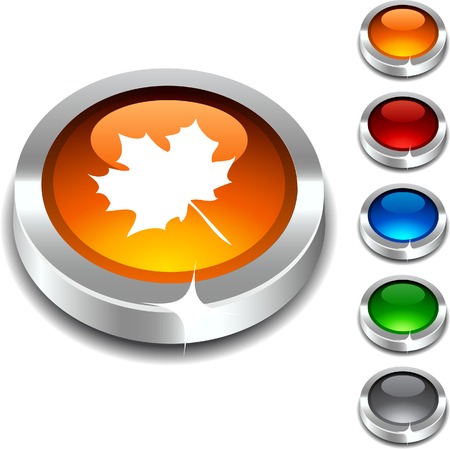 Autumn 3d button set. Vector illustration. のイラスト素材